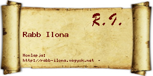 Rabb Ilona névjegykártya